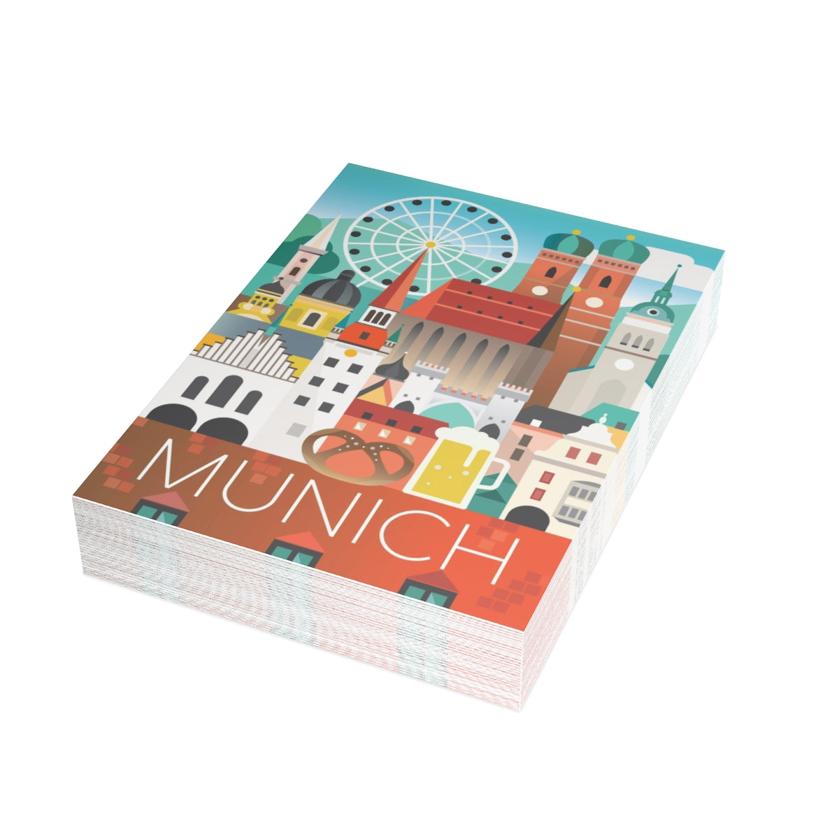 Munich Folded Matte Notecards + Envelopes (10pcs)