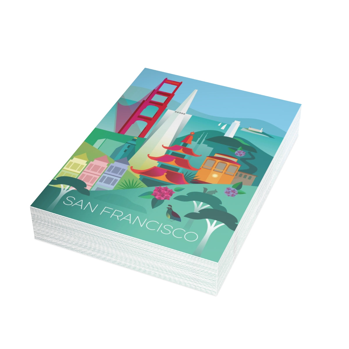 San Francisco Folded Matte Notecards + Envelopes (10pcs)