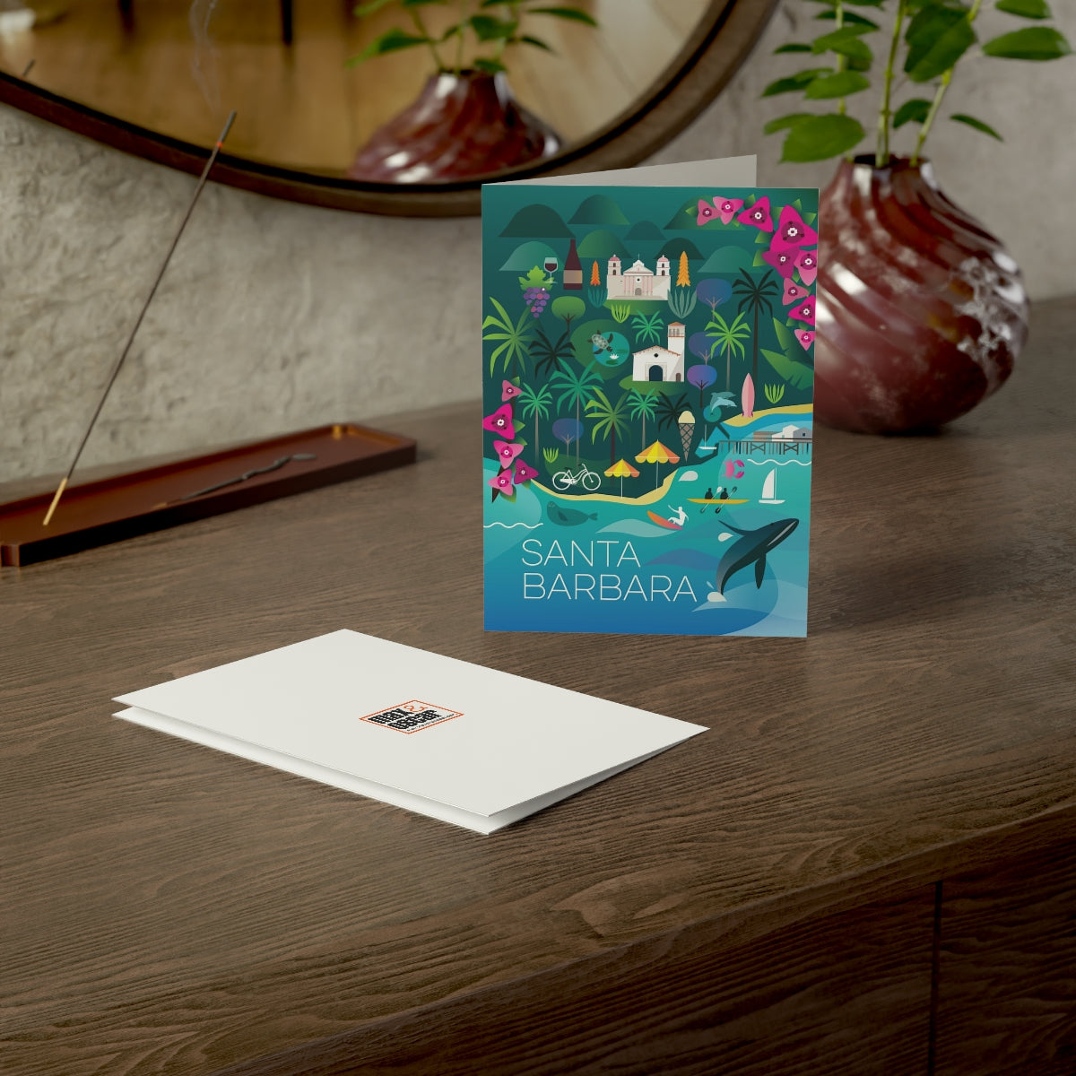 Santa Barbara Folded Matte Notecards + Envelopes (10pcs)