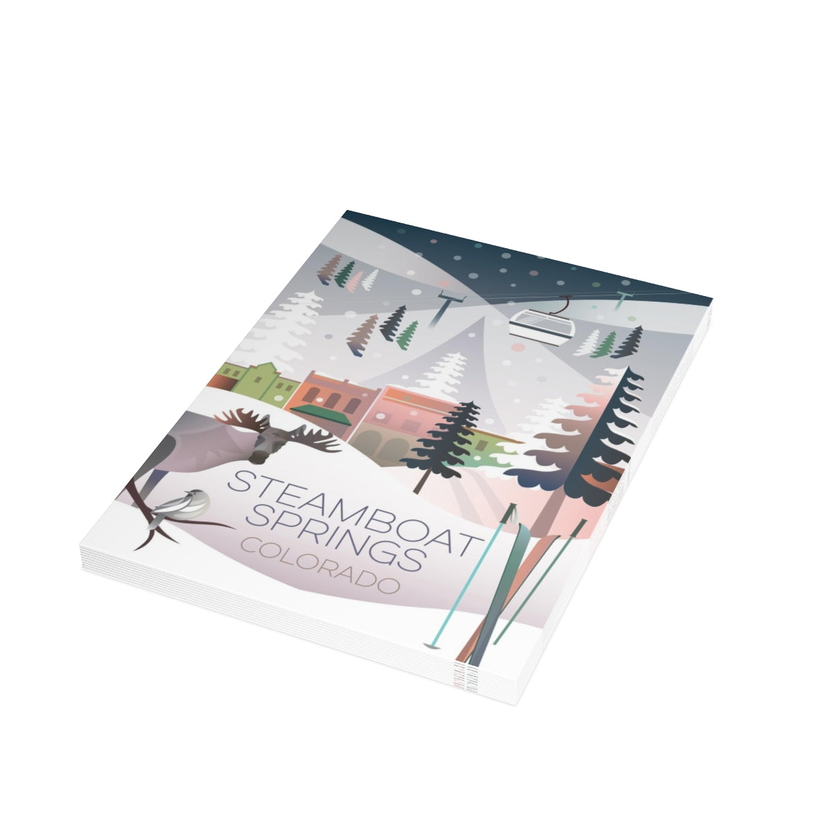Steamboat Springs Folded Matte Notecards + Envelopes (10pcs)