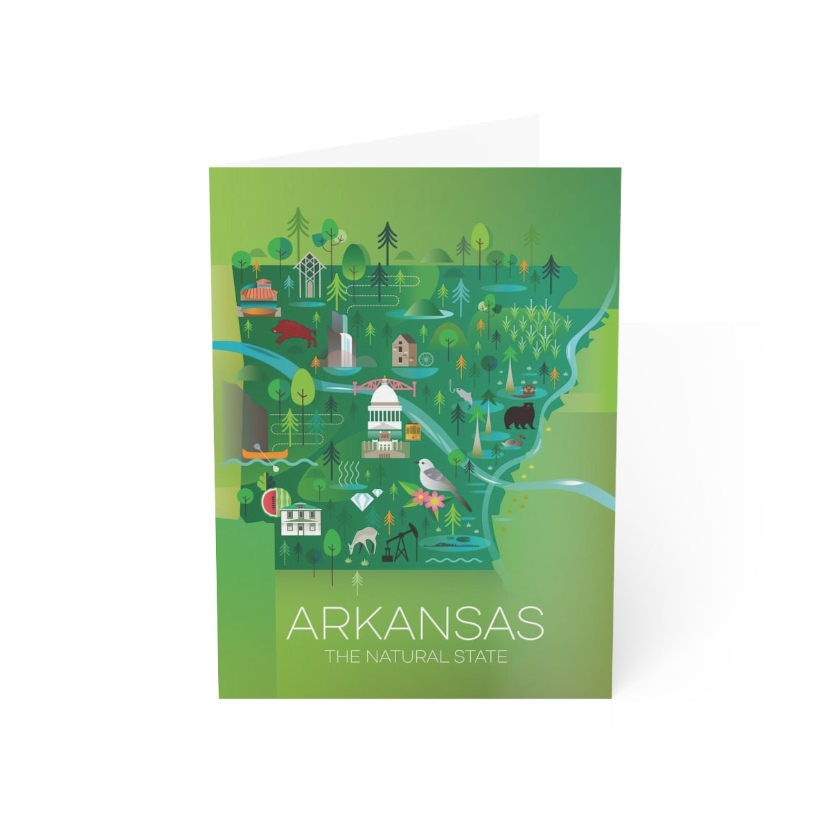 Arkansas Folded Matte Notecards + Envelopes (10pcs)