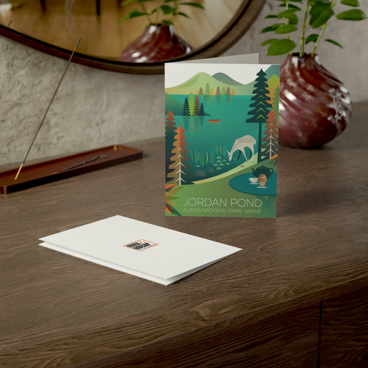 Acadia National Park, Jordan Pond Folded Matte Notecards + Envelopes (10pcs)