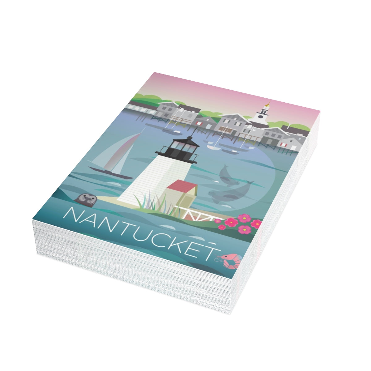 Nantucket Folded Matte Notecards + Envelopes (10pcs)