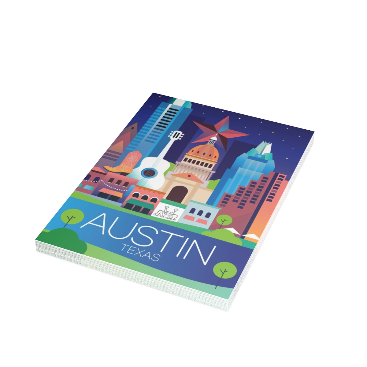 Austin Folded Matte Notecards + Envelopes (10pcs)