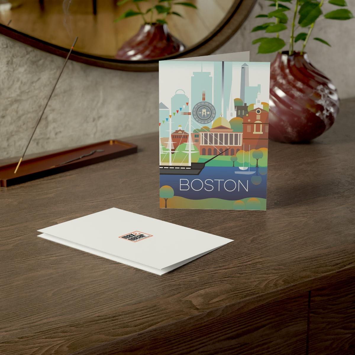 Boston Folded Matte Notecards + Envelopes (10pcs)