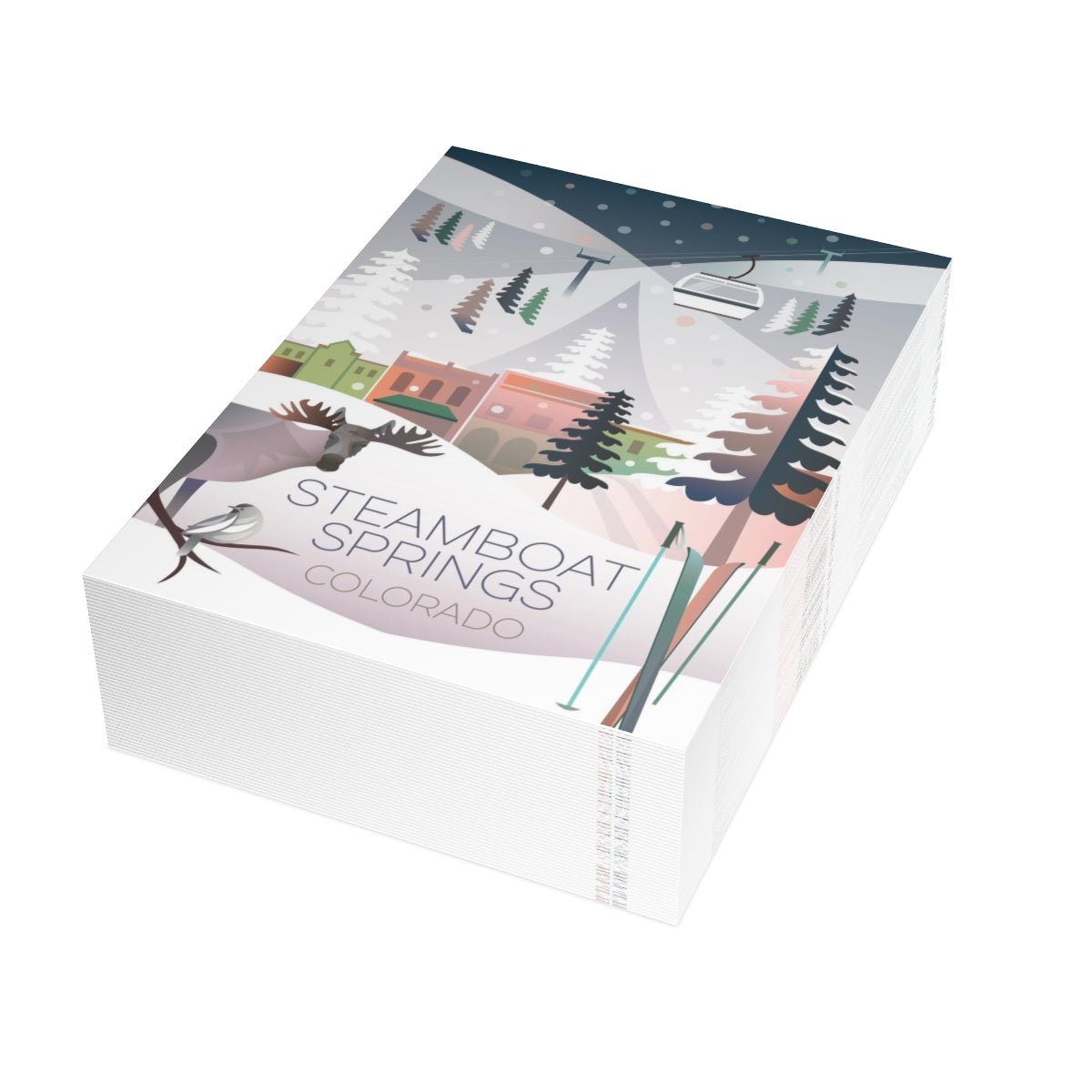 Steamboat Springs Folded Matte Notecards + Envelopes (10pcs)