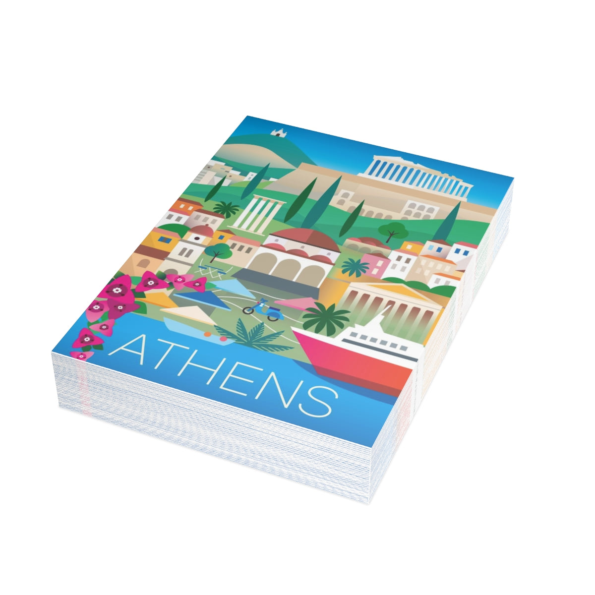 Athens Folded Matte Notecards + Envelopes (10pcs)