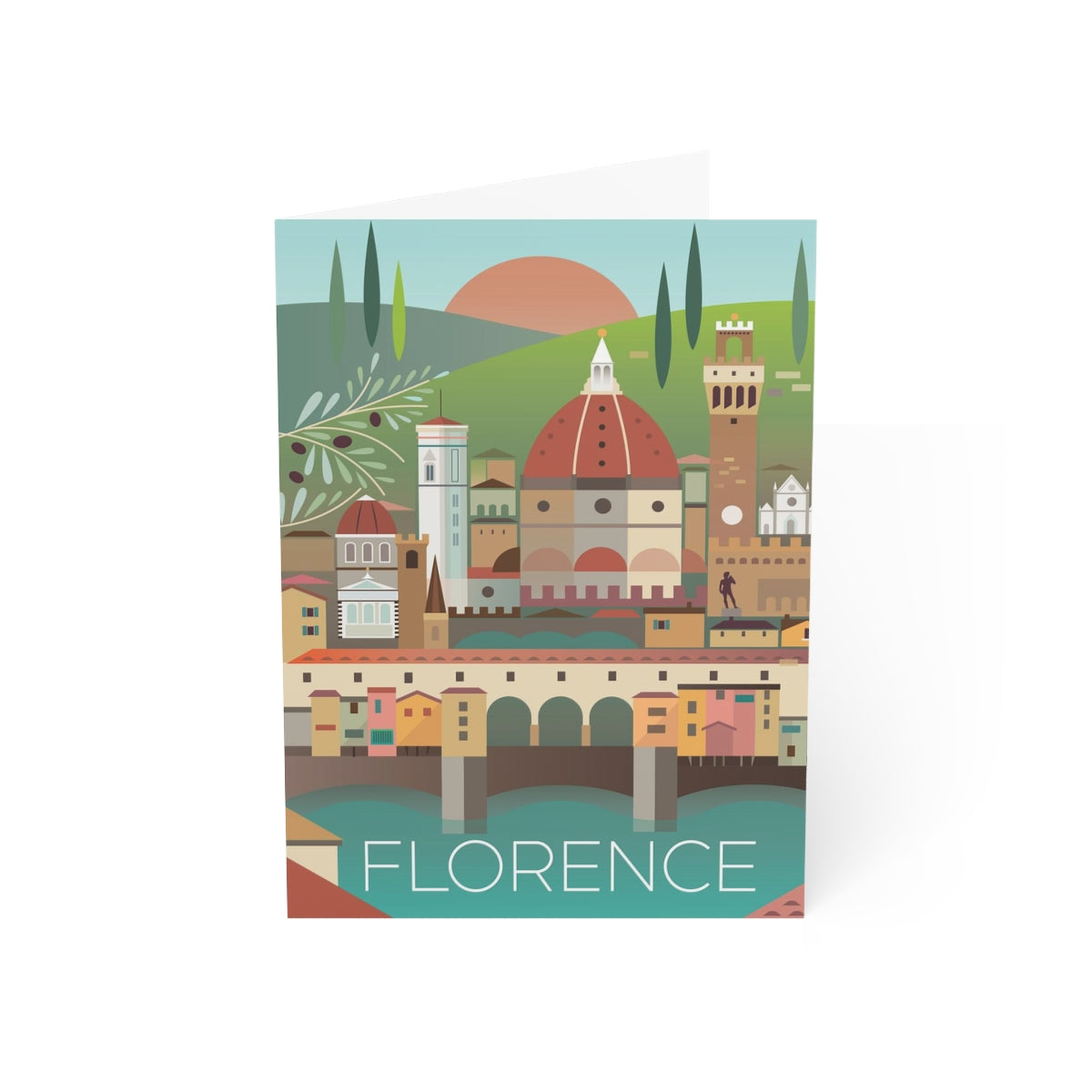 Florence Folded Matte Notecards + Envelopes (10pcs)