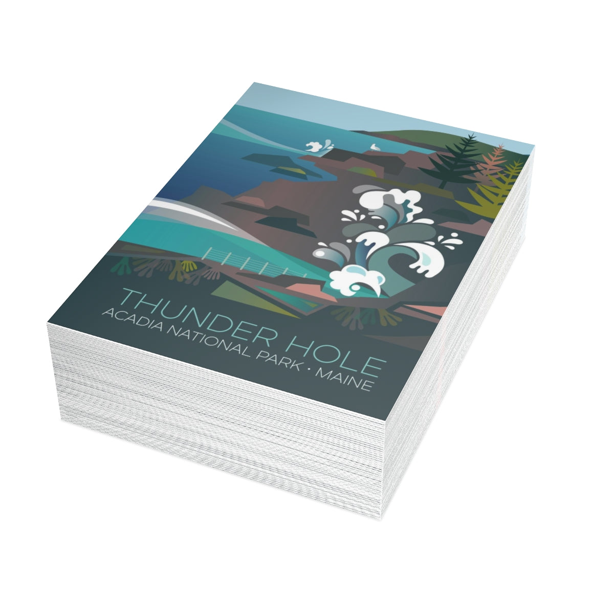 Acadia National Park, Thunder Hole Folded Matte Notecards + Envelopes (10pcs)