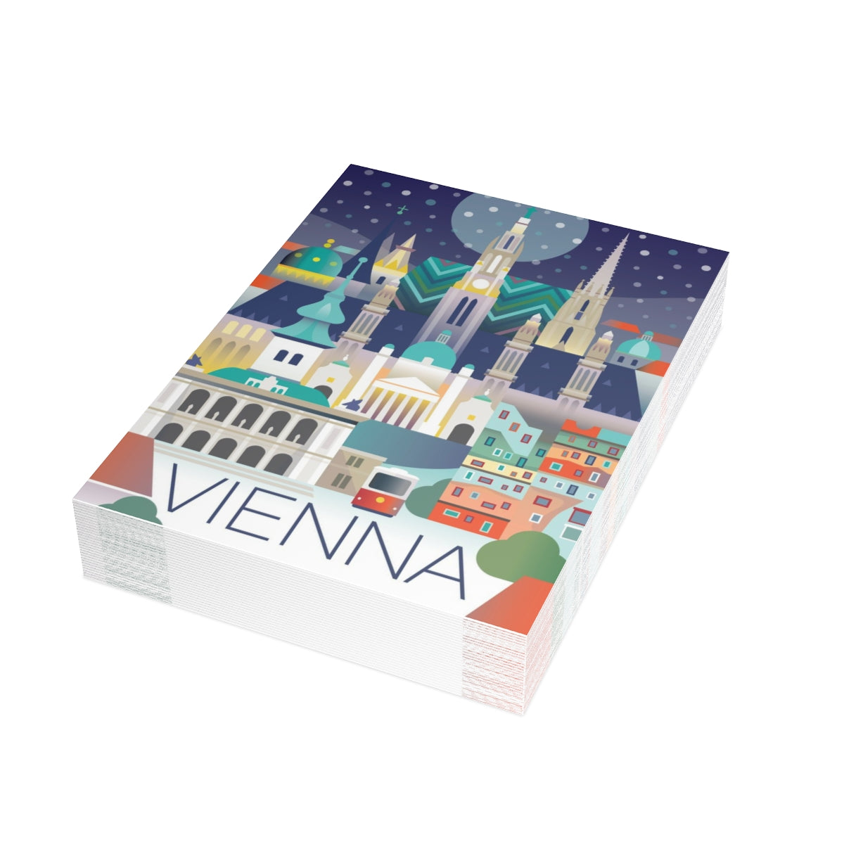 Vienna Folded Matte Notecards + Envelopes (10pcs)