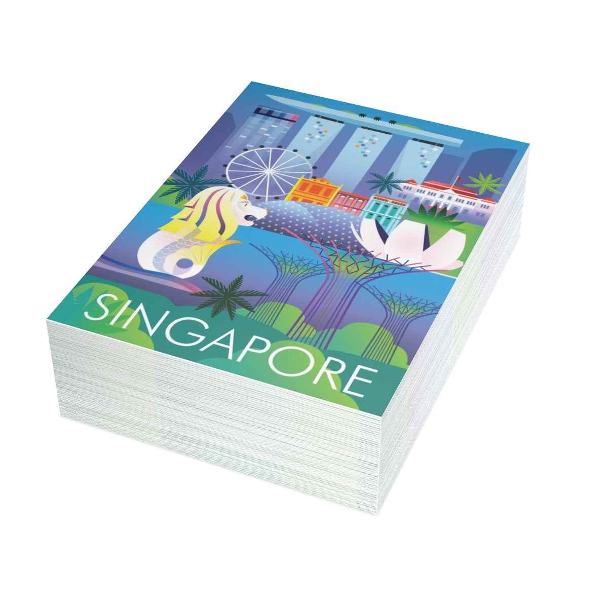 Singapore Folded Matte Notecards + Envelopes (10pcs)