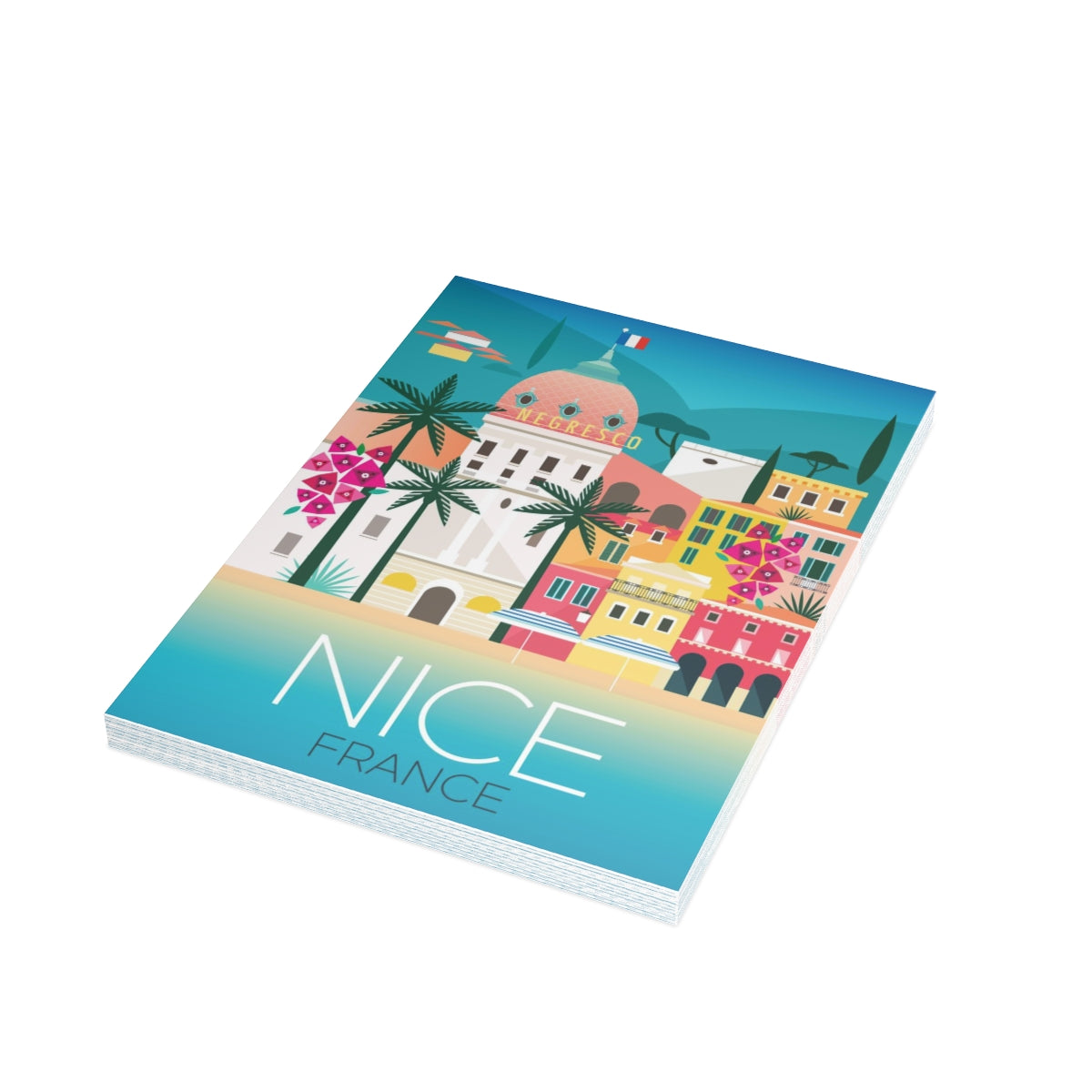 Nice, France Folded Matte Notecards + Envelopes (10pcs)