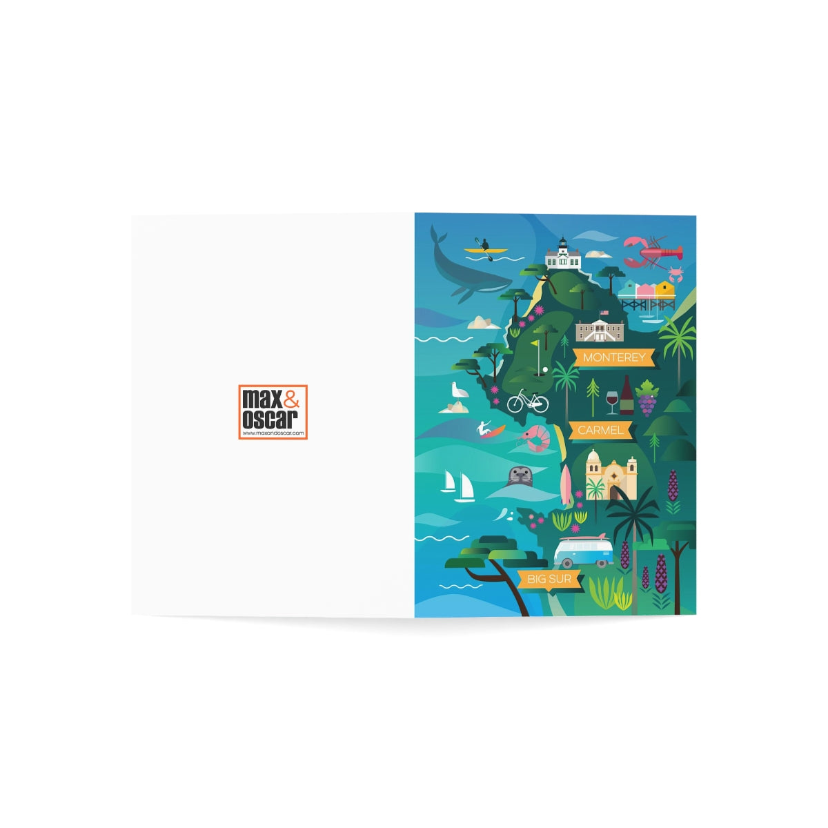 Monterey + Carmel Folded Matte Notecards + Envelopes (10pcs)