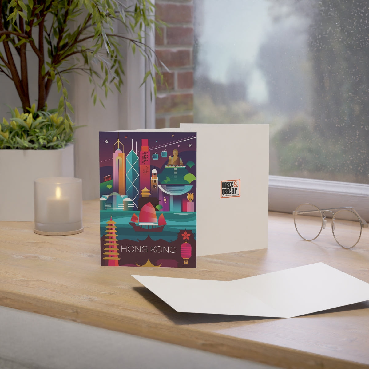 Hong Kong Folded Matte Notecards + Envelopes (10pcs)