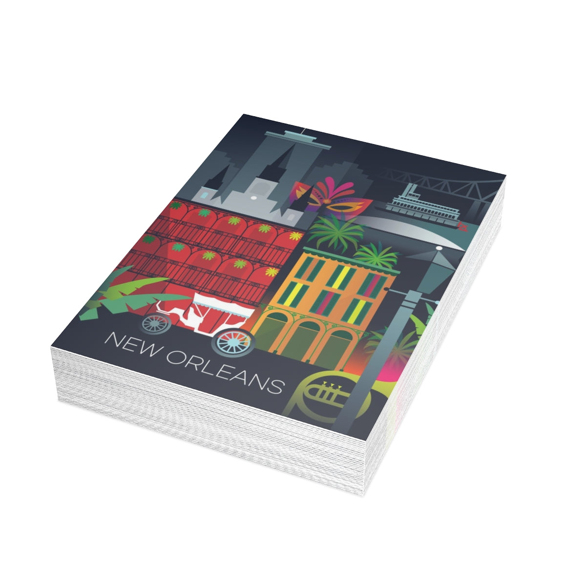 New Orleans Folded Greeting Cards + Envelopes (10pcs)