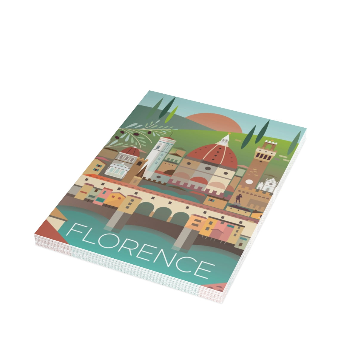 Florence Folded Matte Notecards + Envelopes (10pcs)