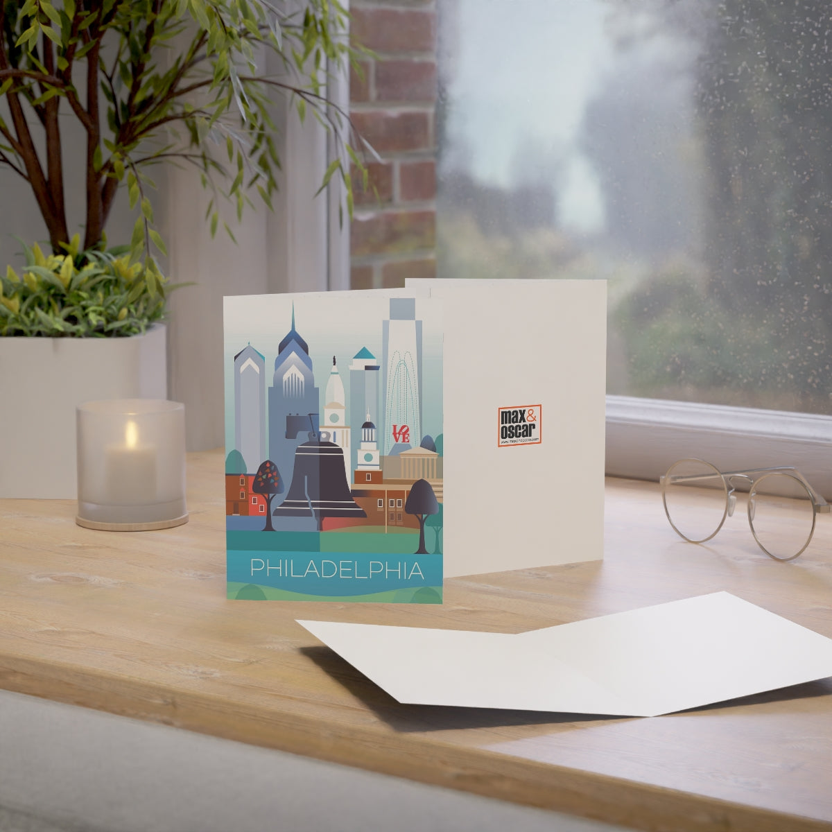 Philadelphia Folded Matte Notecards + Envelopes (10pcs)