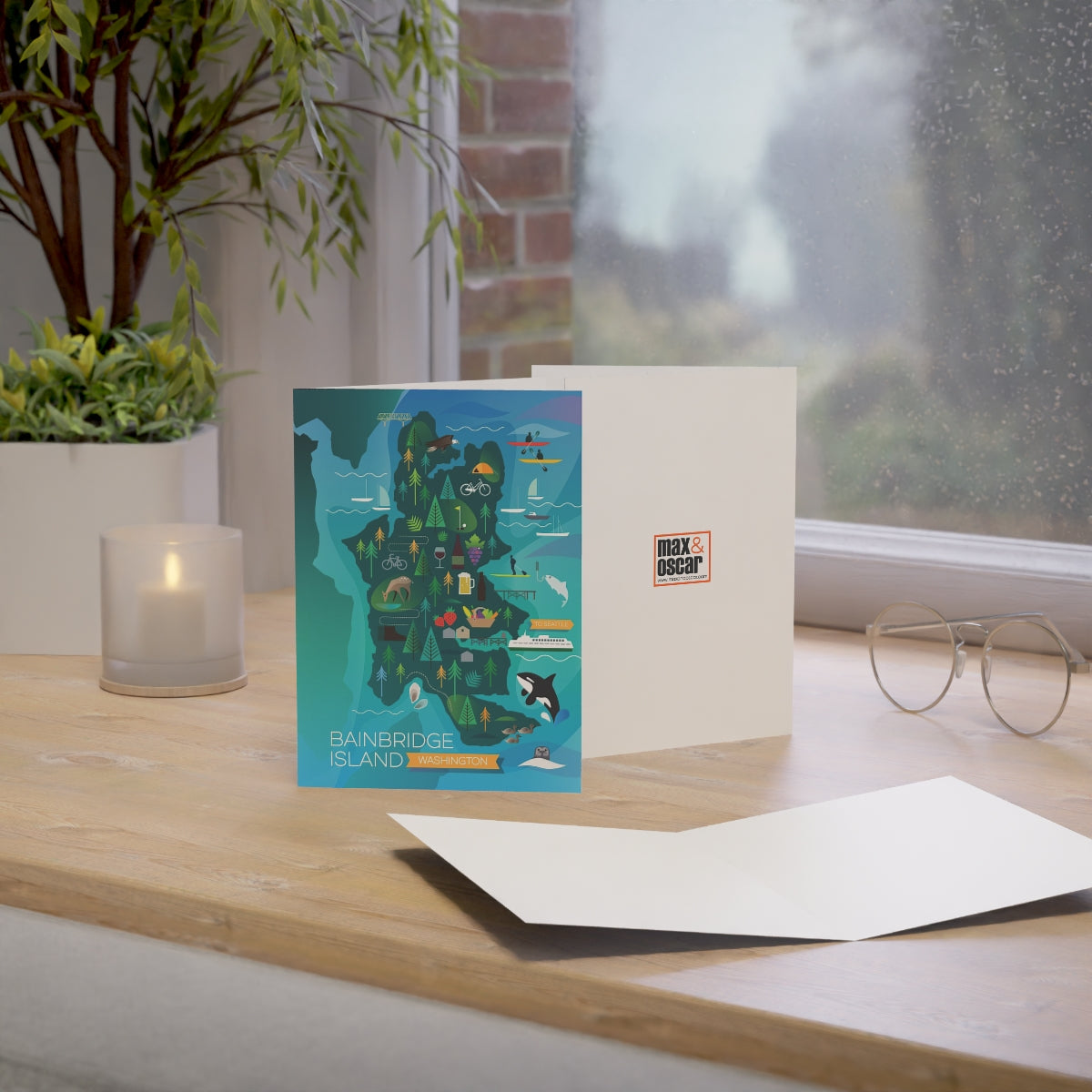 Bainbridge Island Folded Matte Notecards + Envelopes (10pcs)
