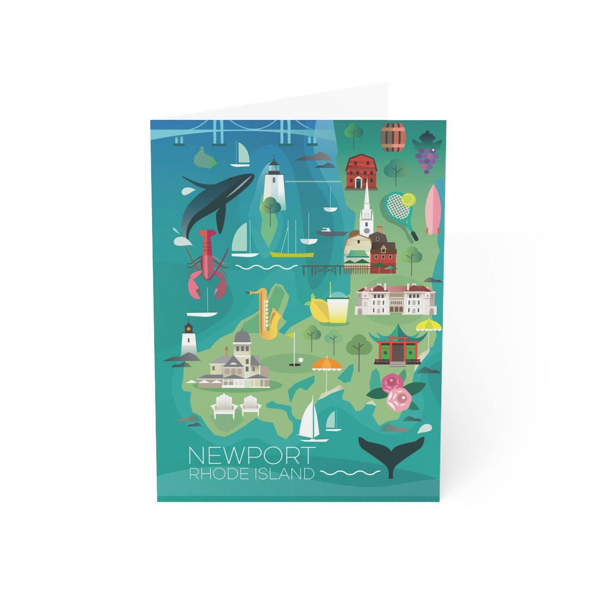 Newport Folded Matte Notecards + Envelopes (10pcs)