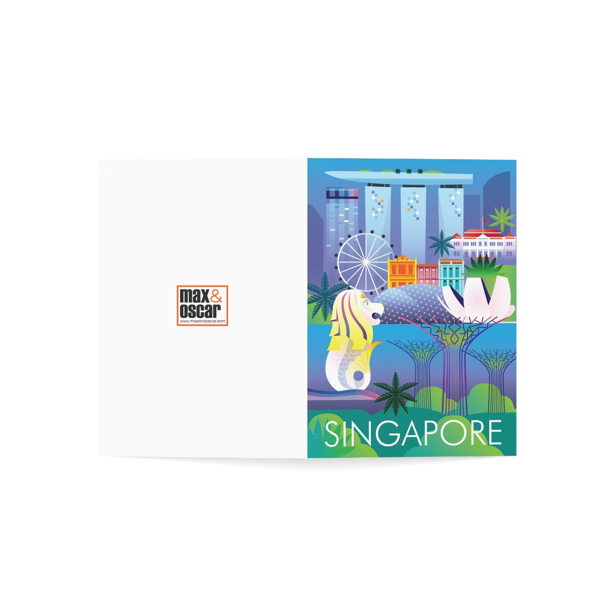 Singapore Folded Matte Notecards + Envelopes (10pcs)