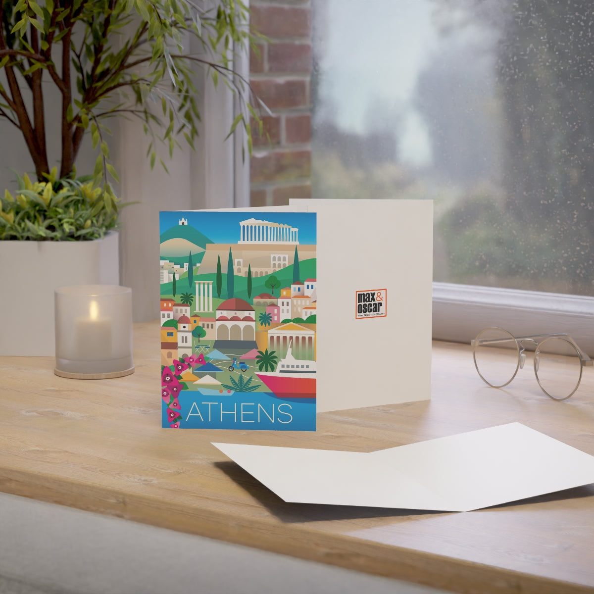 Athens Folded Matte Notecards + Envelopes (10pcs)