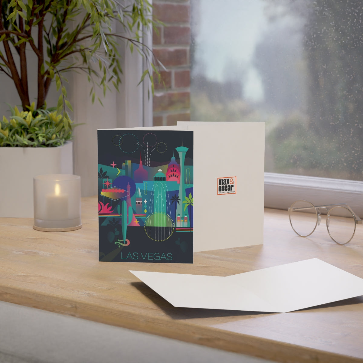Las Vegas Folded Matte Notecards + Envelopes (10pcs)