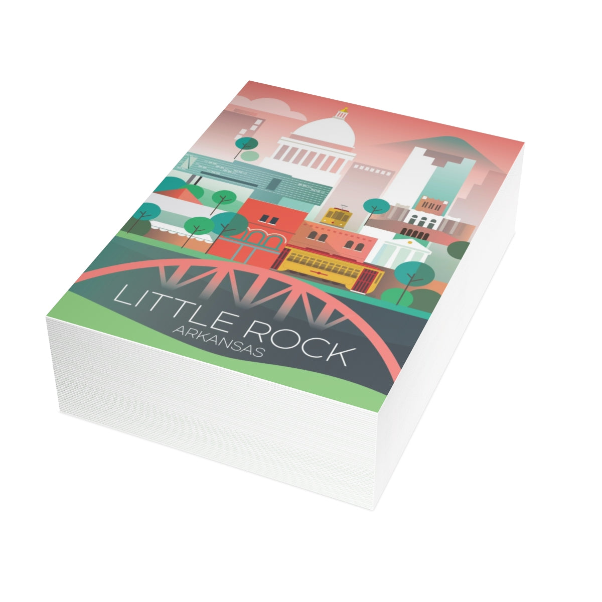 Little Rock Folded Matte Notecards + Envelopes (10pcs)