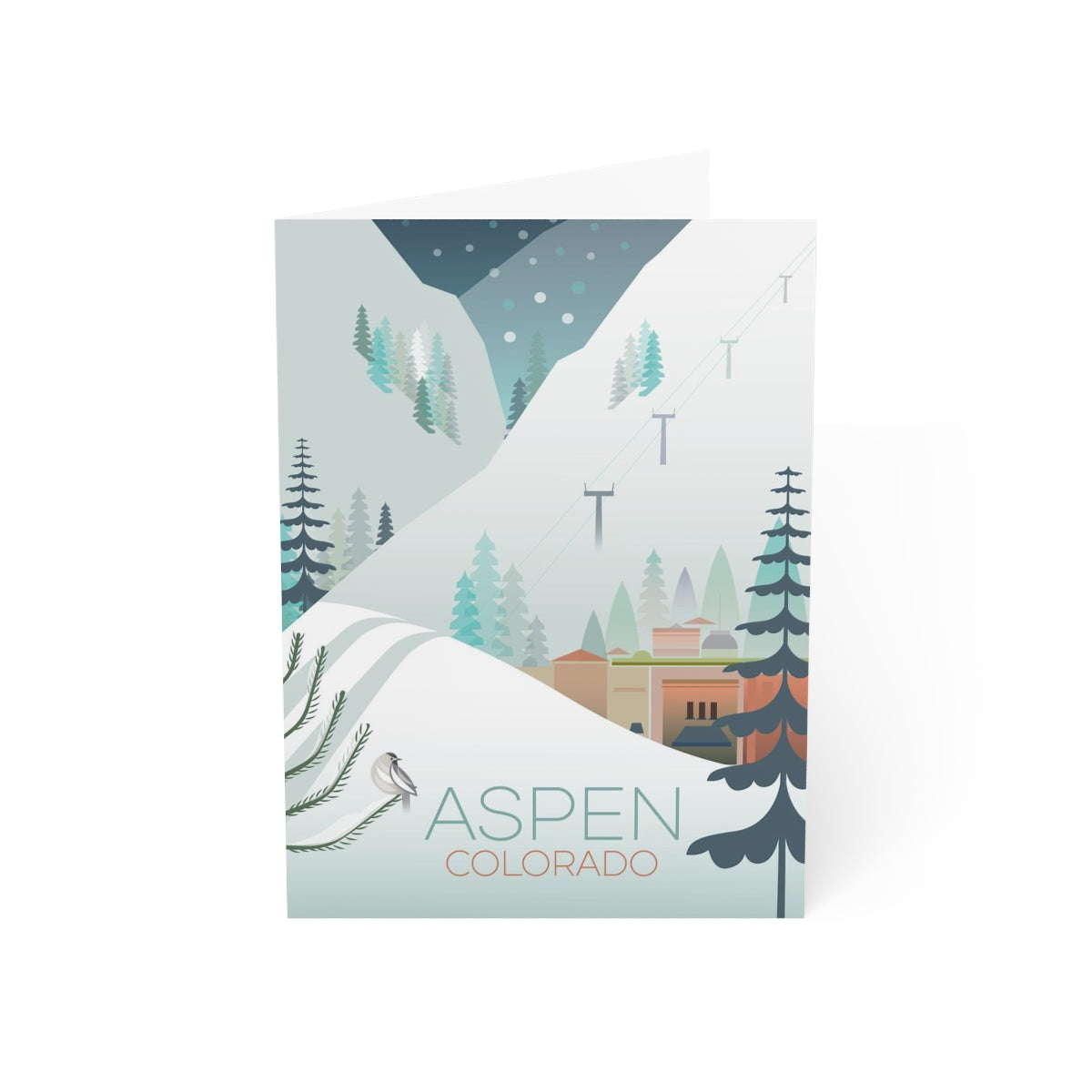 Aspen Folded Matte Notecards + Envelopes (10pcs)