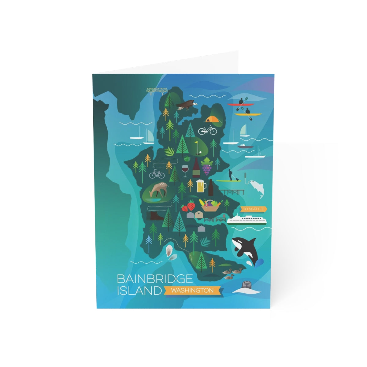 Bainbridge Island Folded Matte Notecards + Envelopes (10pcs)