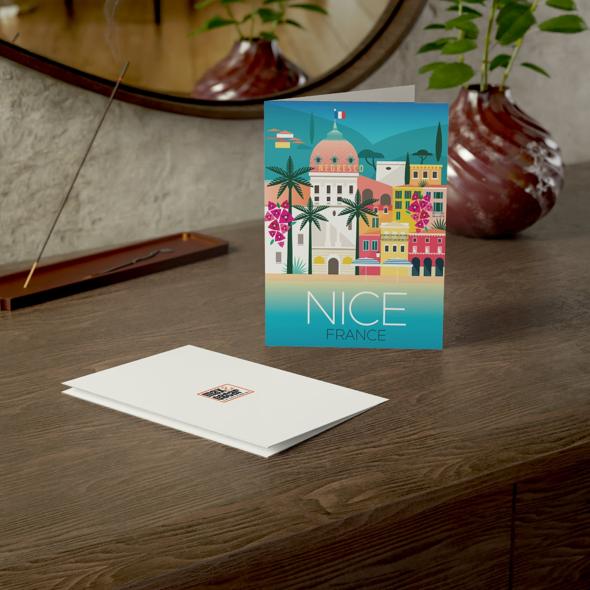 Nice, France Folded Matte Notecards + Envelopes (10pcs)