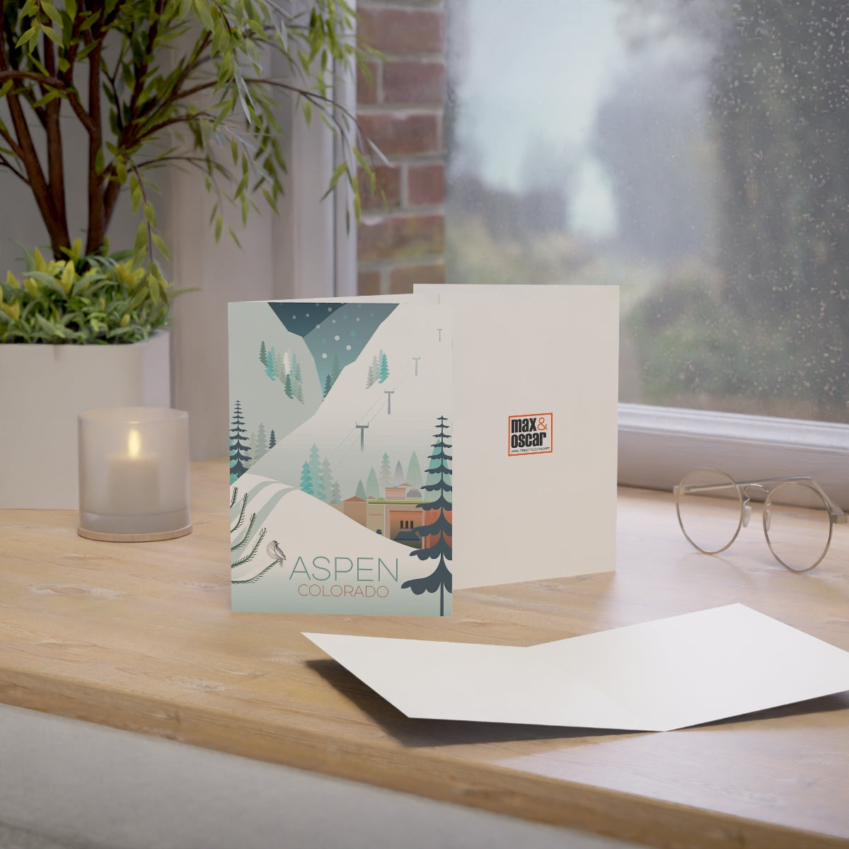 Aspen Folded Matte Notecards + Envelopes (10pcs)