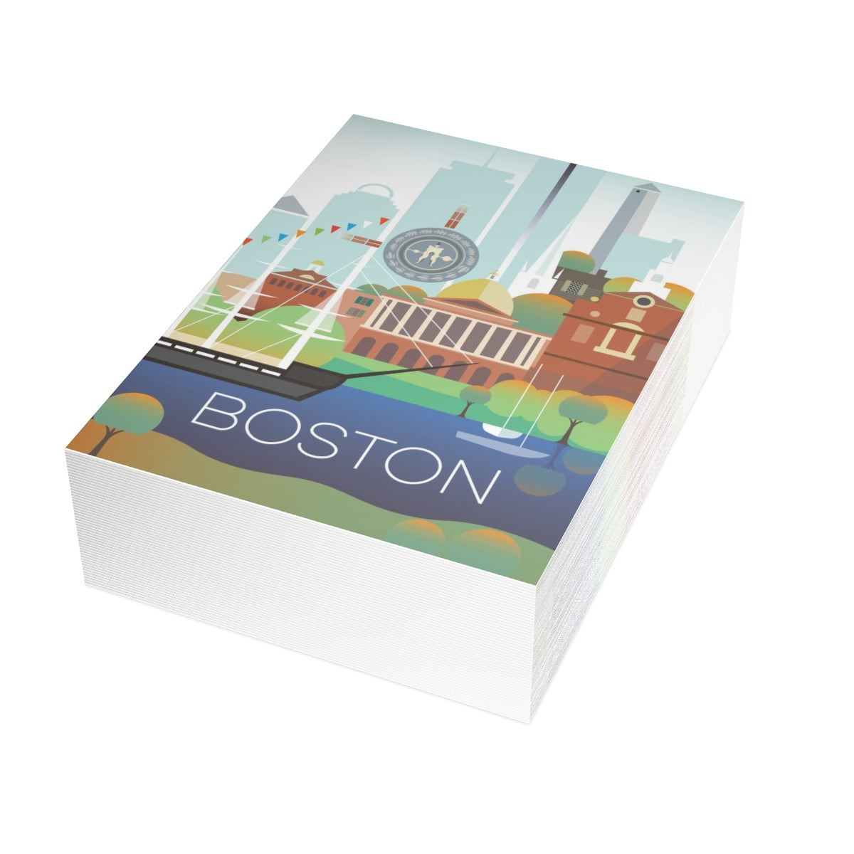 Boston Folded Matte Notecards + Envelopes (10pcs)