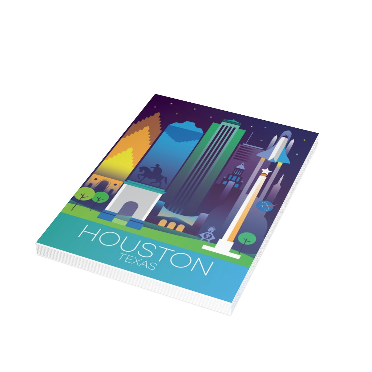 Houston Folded Matte Notecards + Envelopes (10pcs)