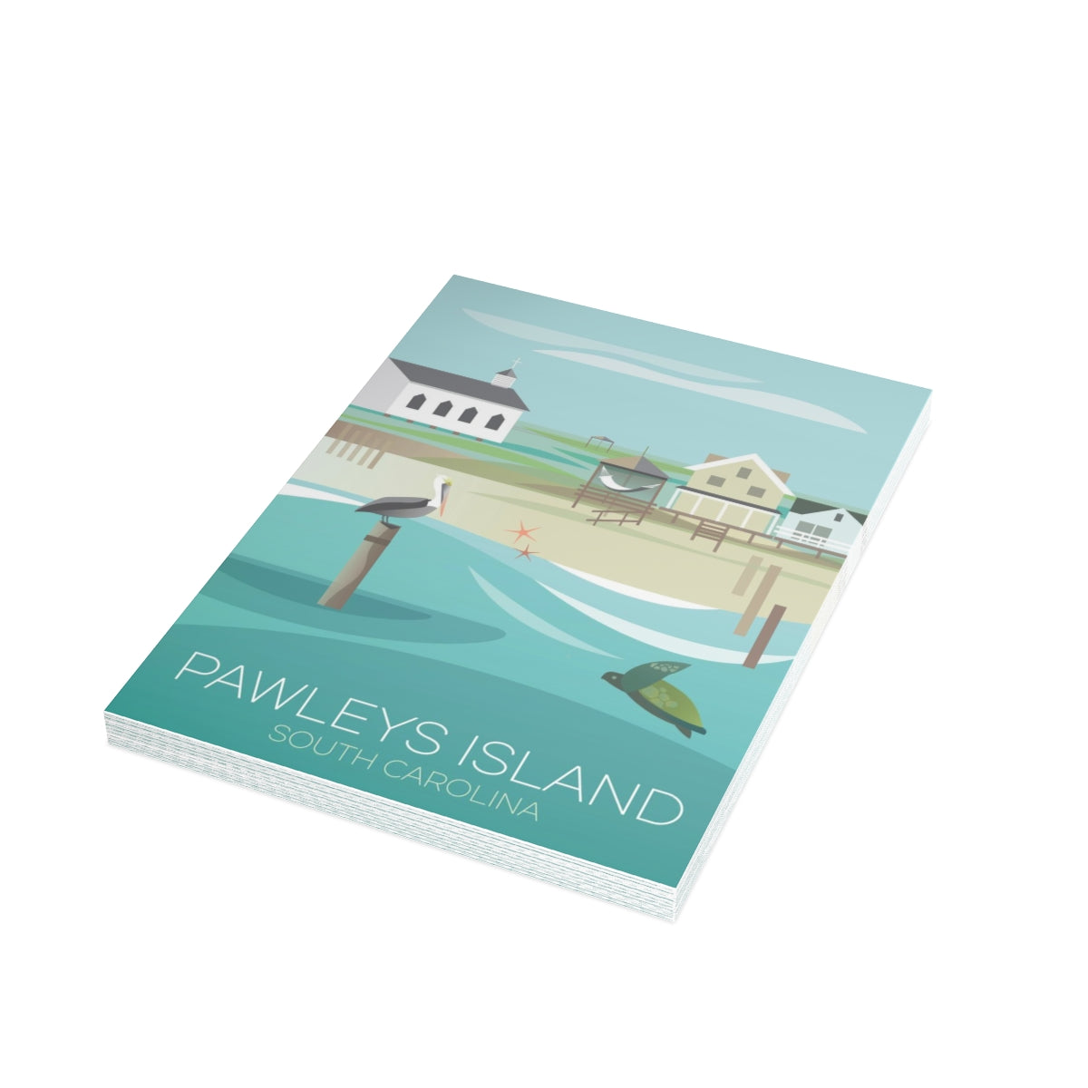 Pawleys Island Folded Matte Notecards + Envelopes (10pcs)