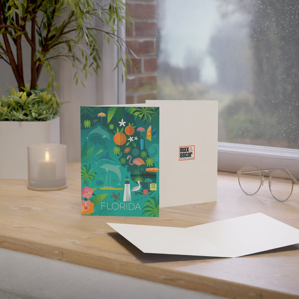 Florida Map Folded Matte Notecards + Envelopes (10pcs)