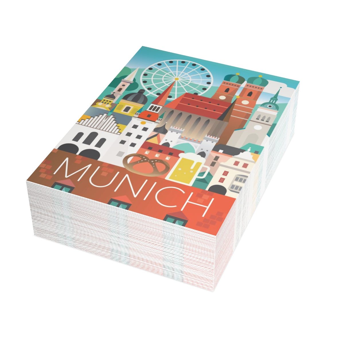 Munich Folded Matte Notecards + Envelopes (10pcs)