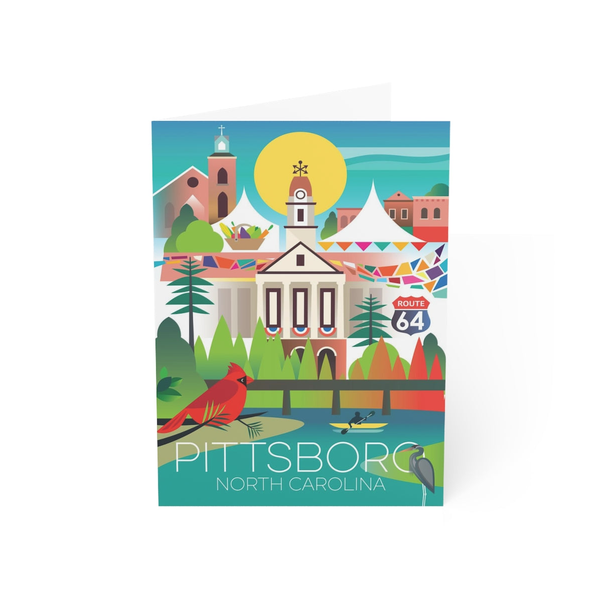 Pittsboro Folded Matte Notecards + Envelopes (10pcs)