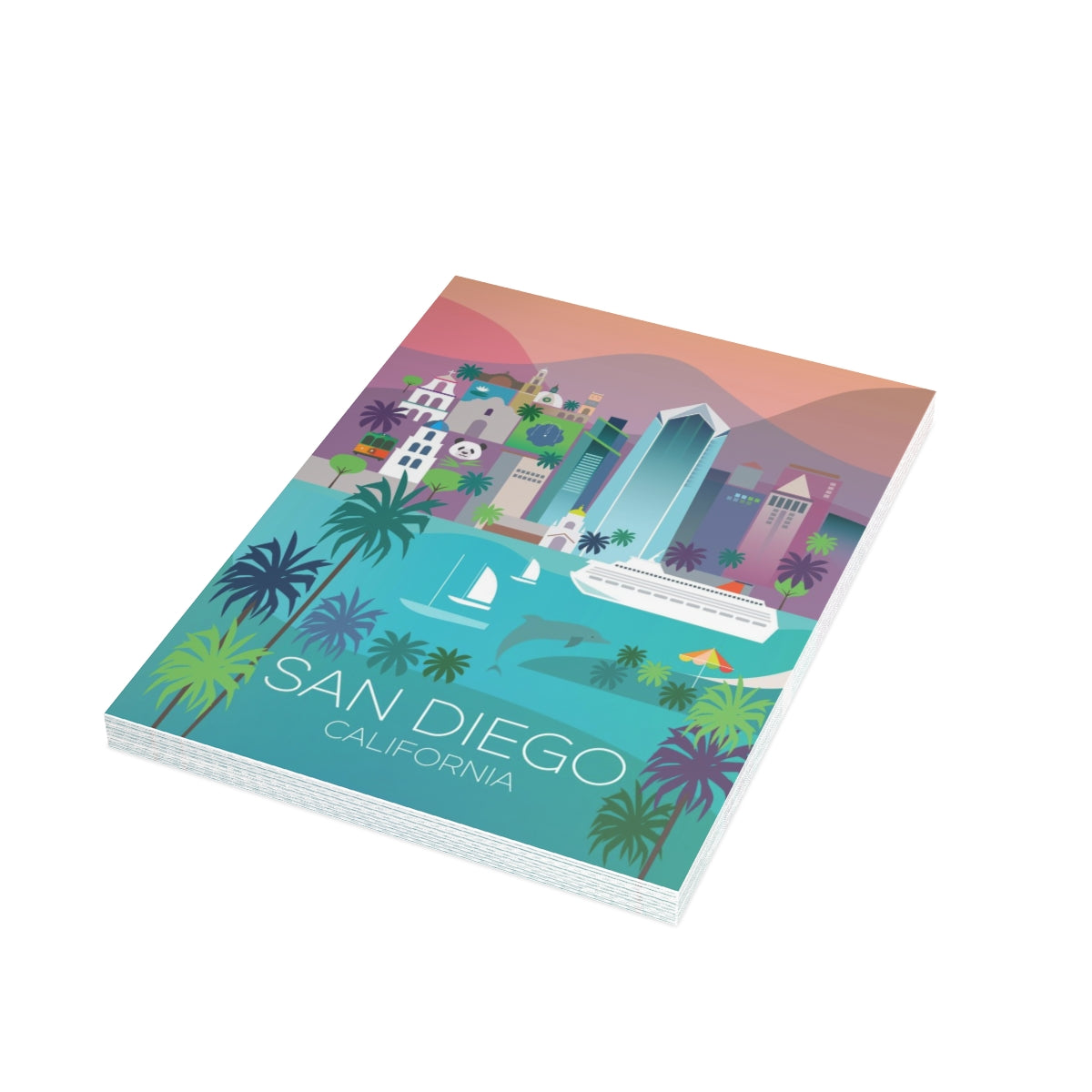 San Diego Folded Matte Notecards + Envelopes (10pcs)