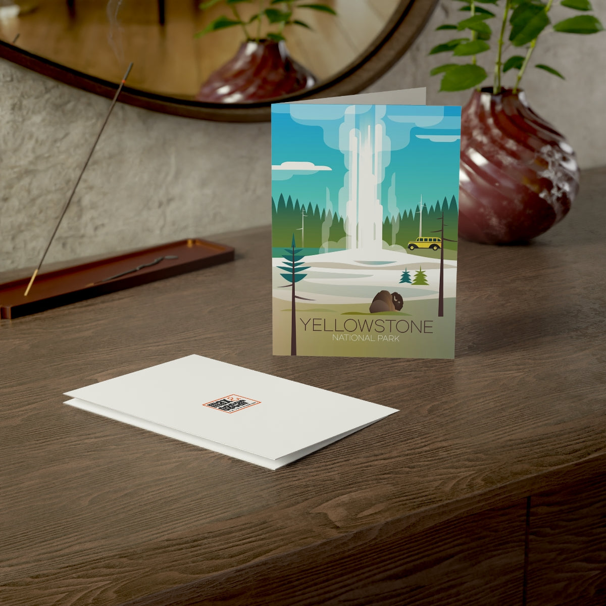Yellowstone National Park, Old Faithful Folded Matte Notecards + Envelopes (10pcs)