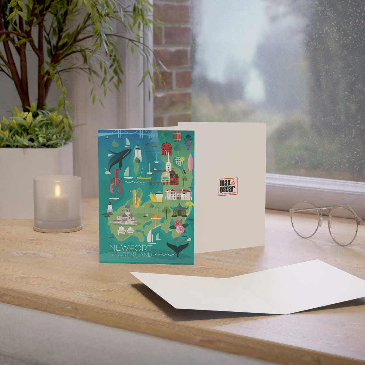 Newport Folded Matte Notecards + Envelopes (10pcs)