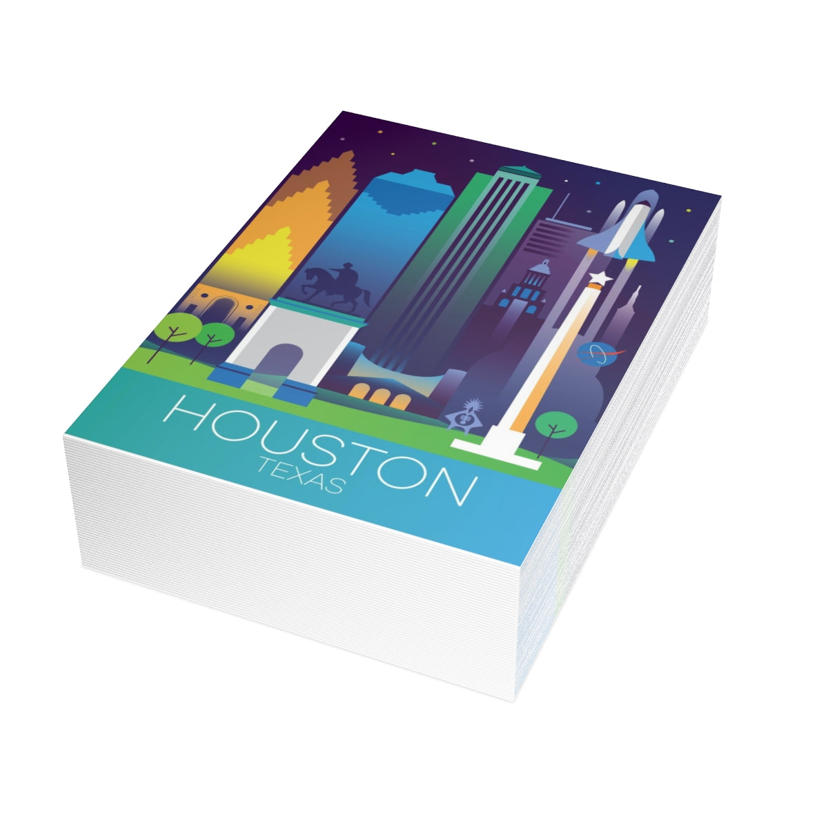Houston Folded Matte Notecards + Envelopes (10pcs)