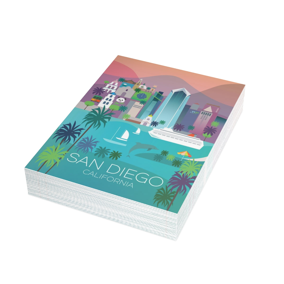 San Diego Folded Matte Notecards + Envelopes (10pcs)