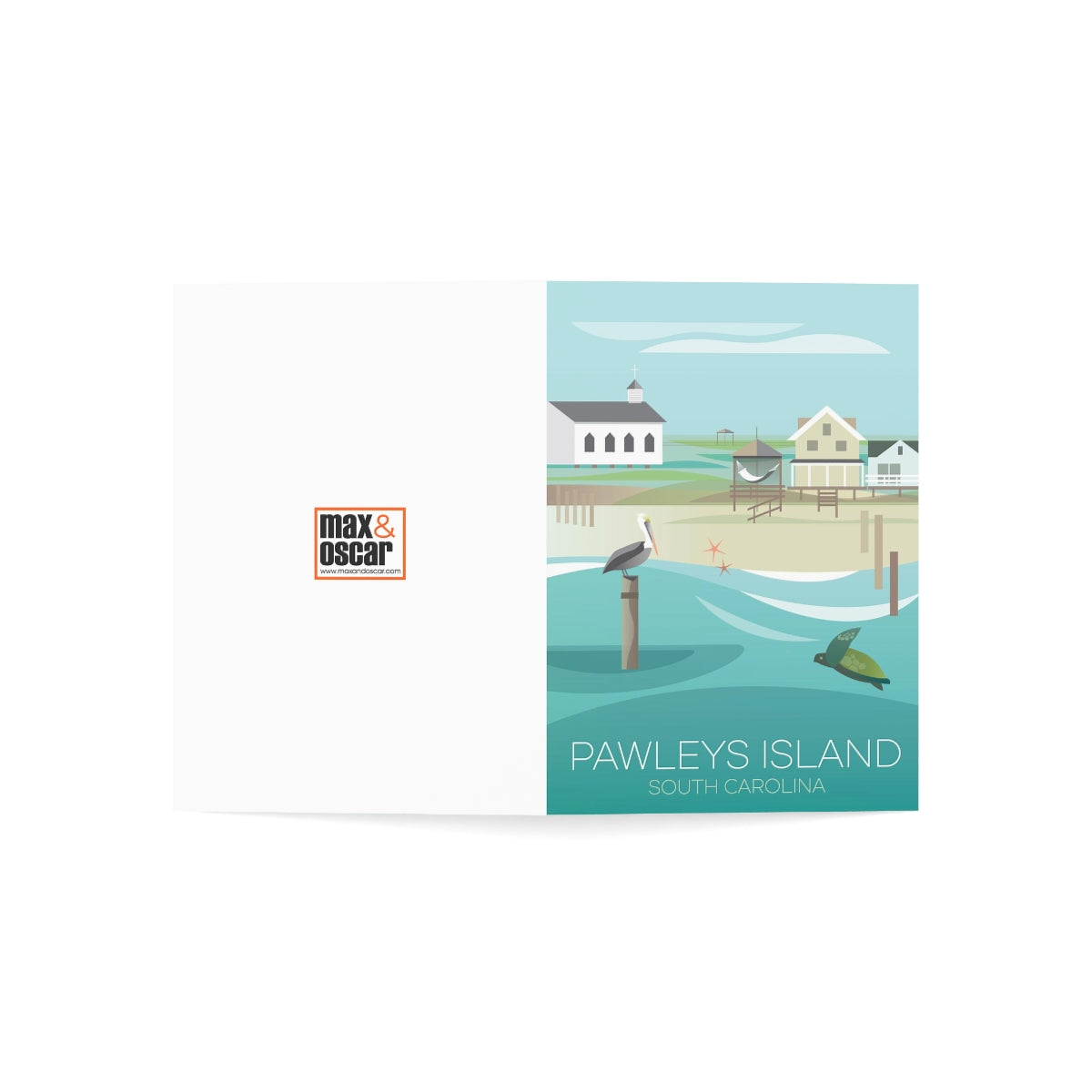 Pawleys Island Folded Matte Notecards + Envelopes (10pcs)