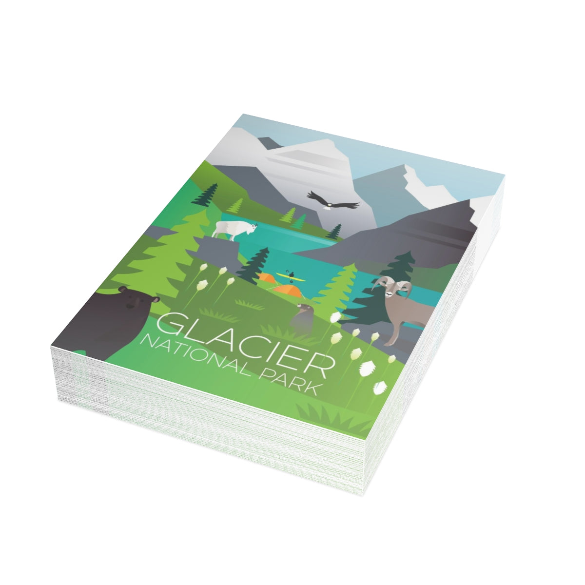 Glacier National Park Folded Matte Notecards + Envelopes (10pcs)