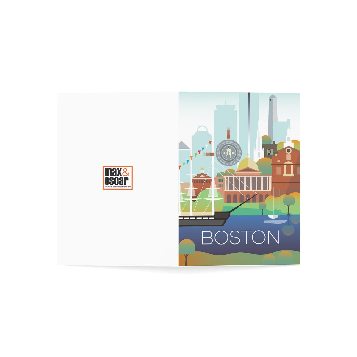 Boston Folded Matte Notecards + Envelopes (10pcs)
