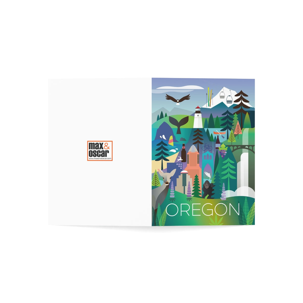 Oregon Folded Matte Notecards + Envelopes (10pcs)