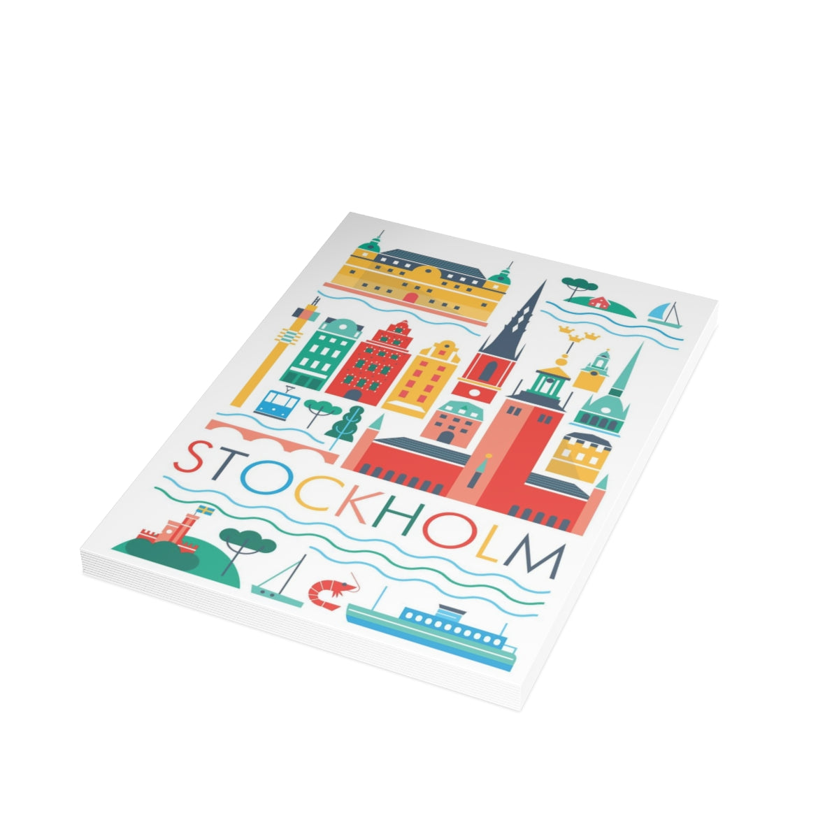 Stockholm Folded Matte Notecards + Envelopes (10pcs)
