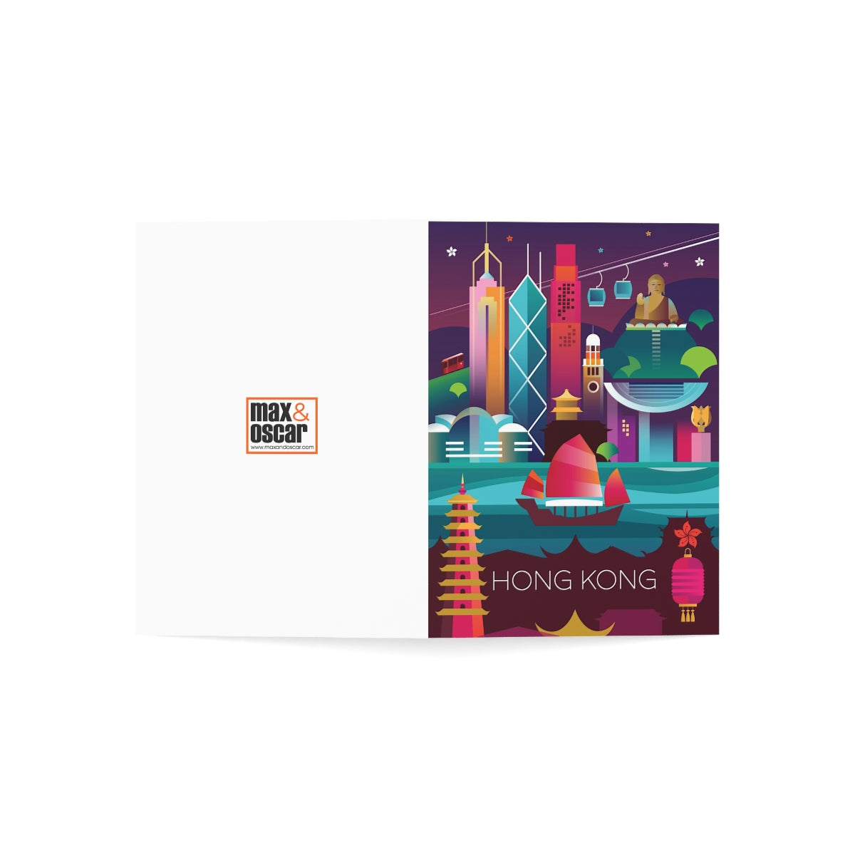 Hong Kong Folded Matte Notecards + Envelopes (10pcs)