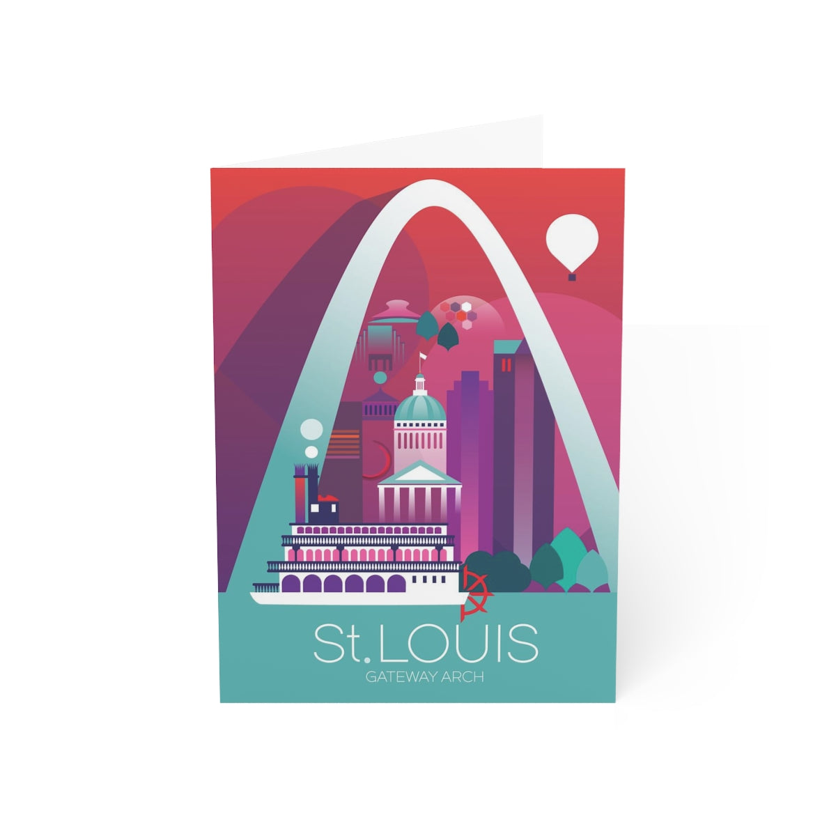 St Louis Folded Matte Notecards + Envelopes (10pcs)
