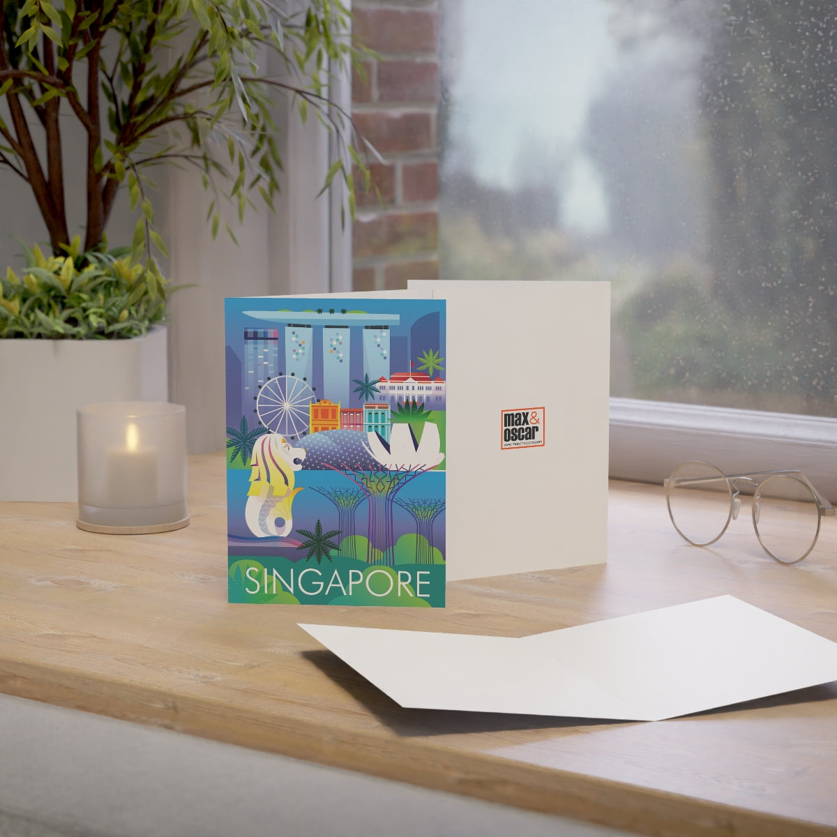 Singapore Folded Matte Notecards + Envelopes (10pcs)